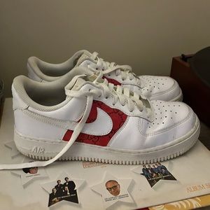OneTwelves Custom Red Gucci Air Force 1s